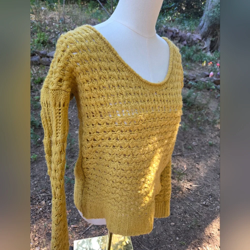 Free People Cozy Mustard‎ Knit Sweater